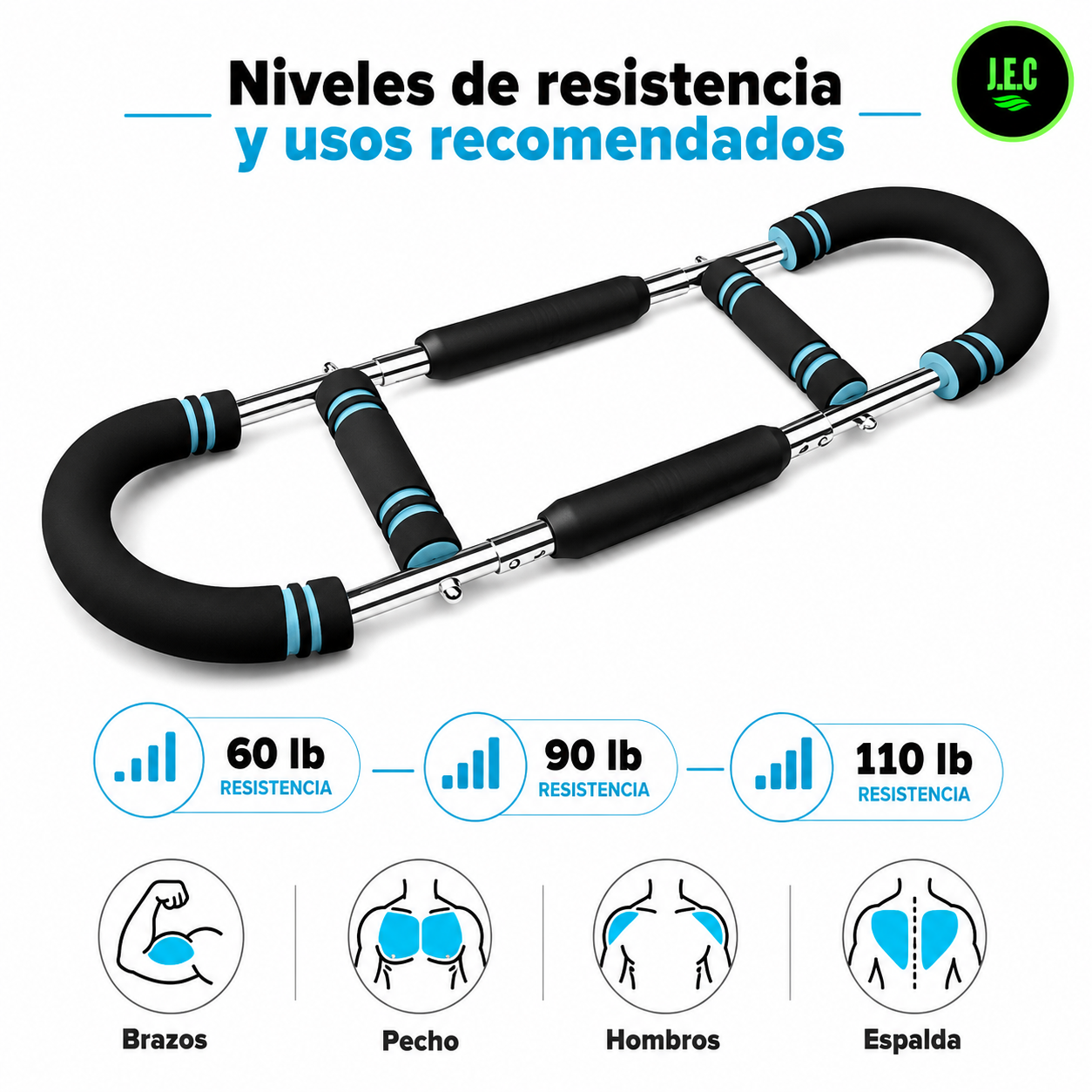 Entrenador De Brazos Ajustable 60-110lb Fitness Portátil-5
