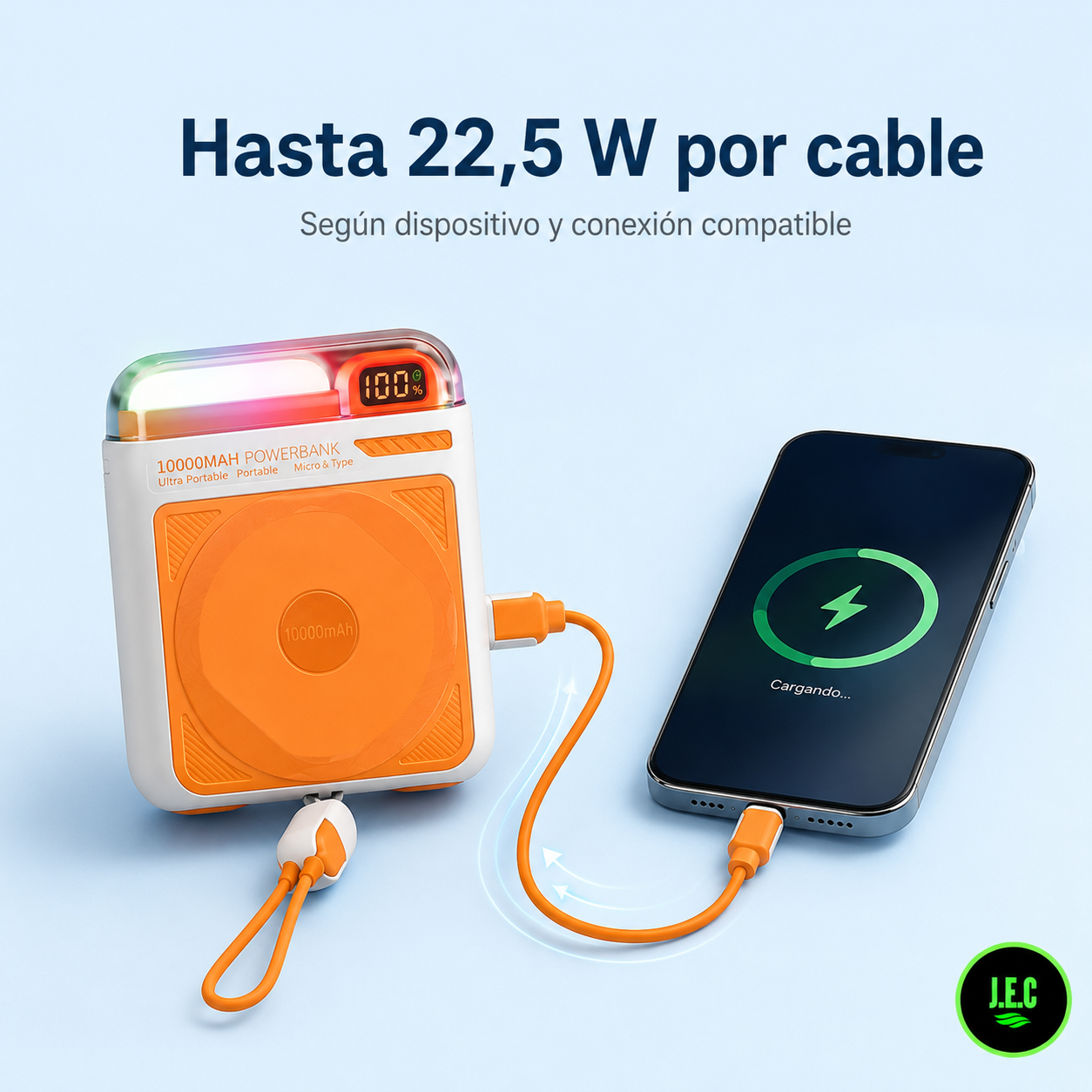 Batería Magnética Carga Rápida para iphone, android puerto tipo c -2
