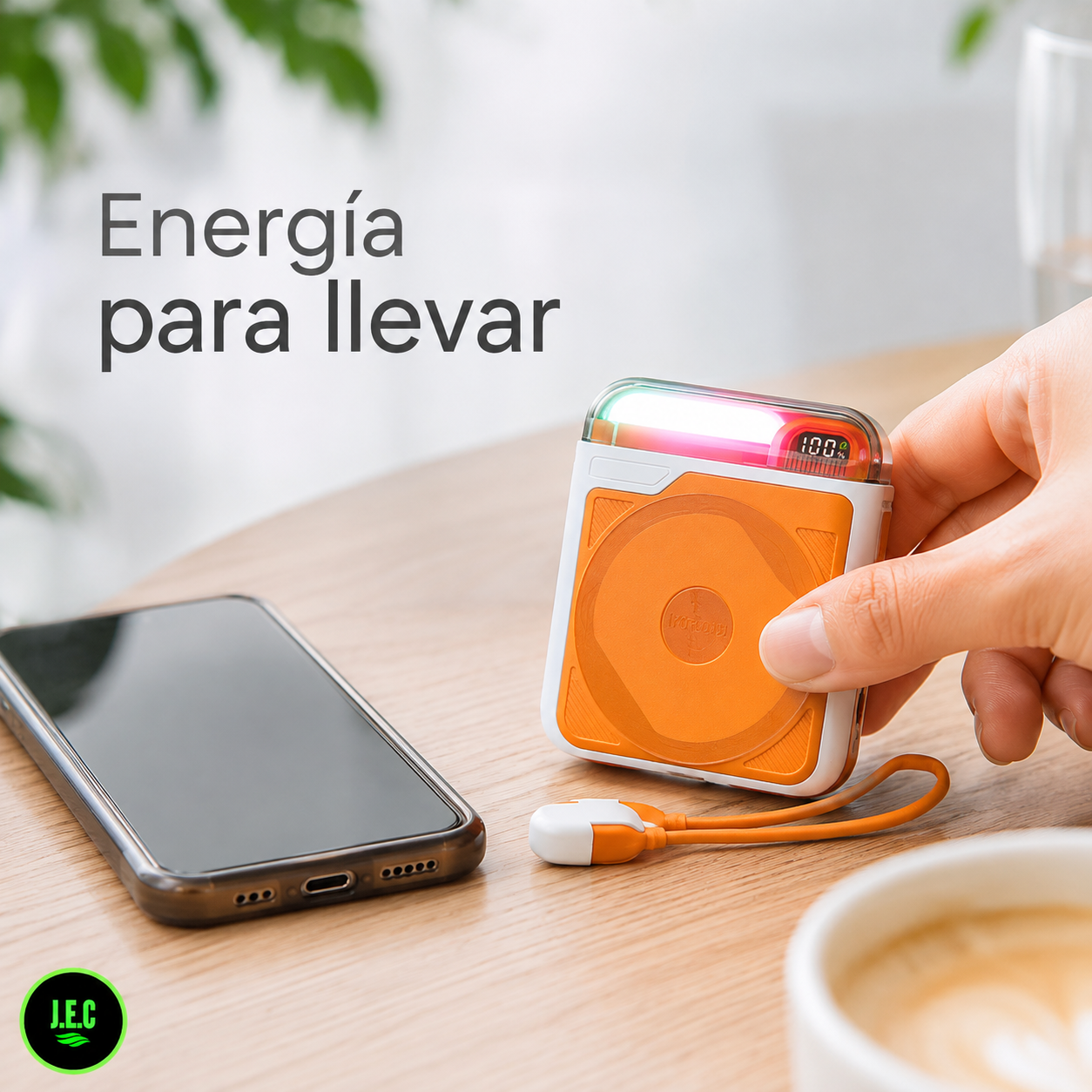 Batería Magnética Carga Rápida para iphone, android puerto tipo c -4