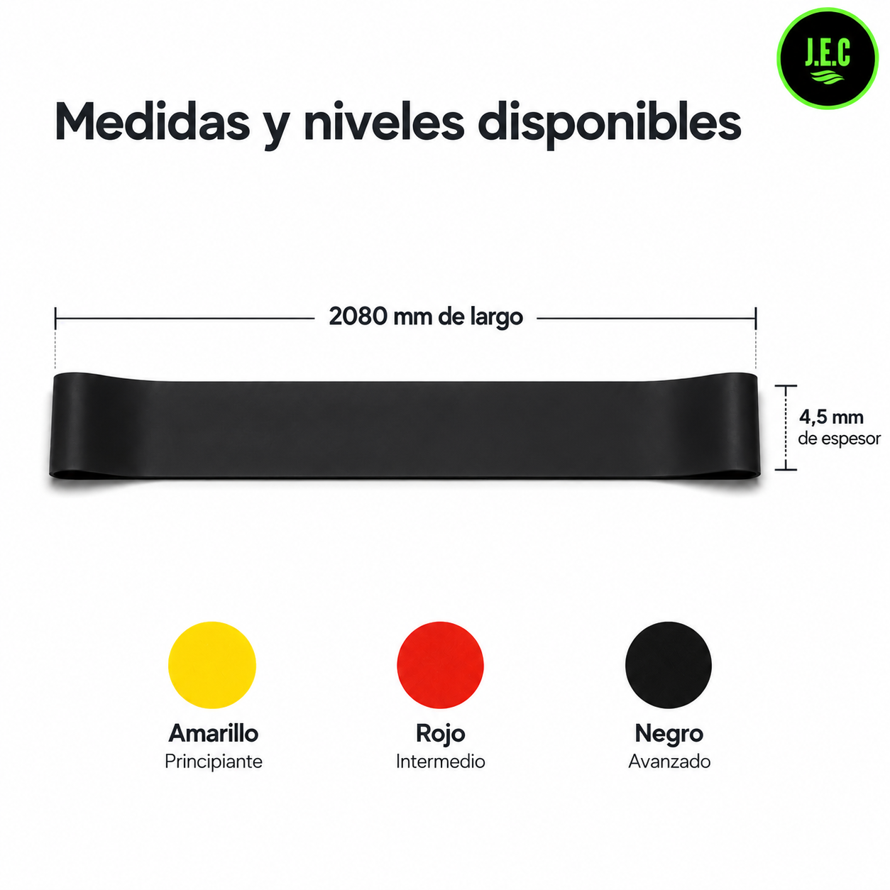 Banda Elástica de Resistencia Loop, Resistente y Duradera negra 65LB-5
