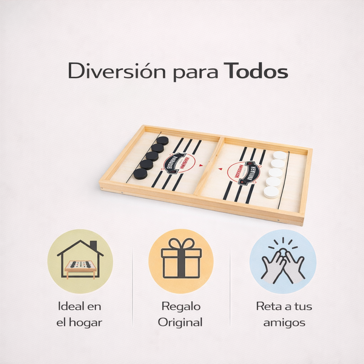 Juego Foosball Chess de Madera | Batalla de Rebote 2 Jugadores-2