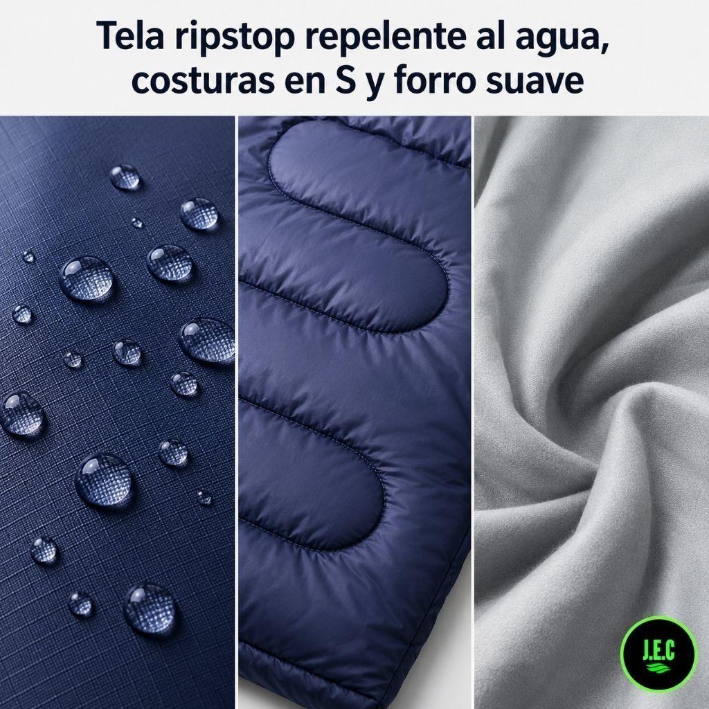 Saco De Dormir Doble 3 En 1 Ultraligero Invierno Azul Marino-3