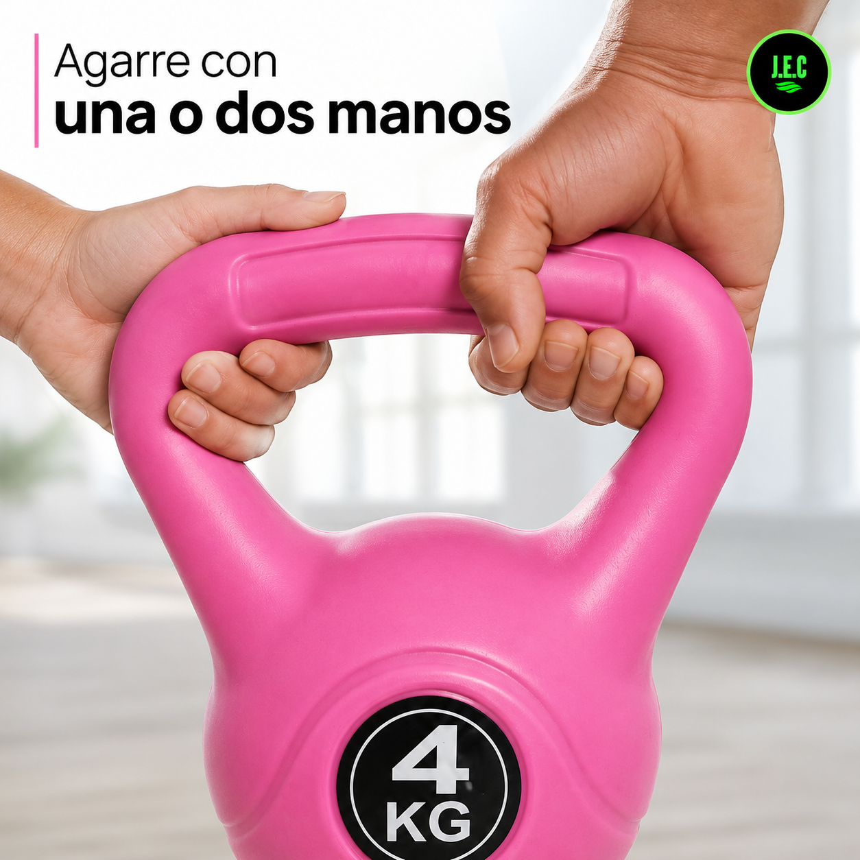 Pesa Rusa Kettlebell 4 Kg Rosada Entrenamiento Fitness-2