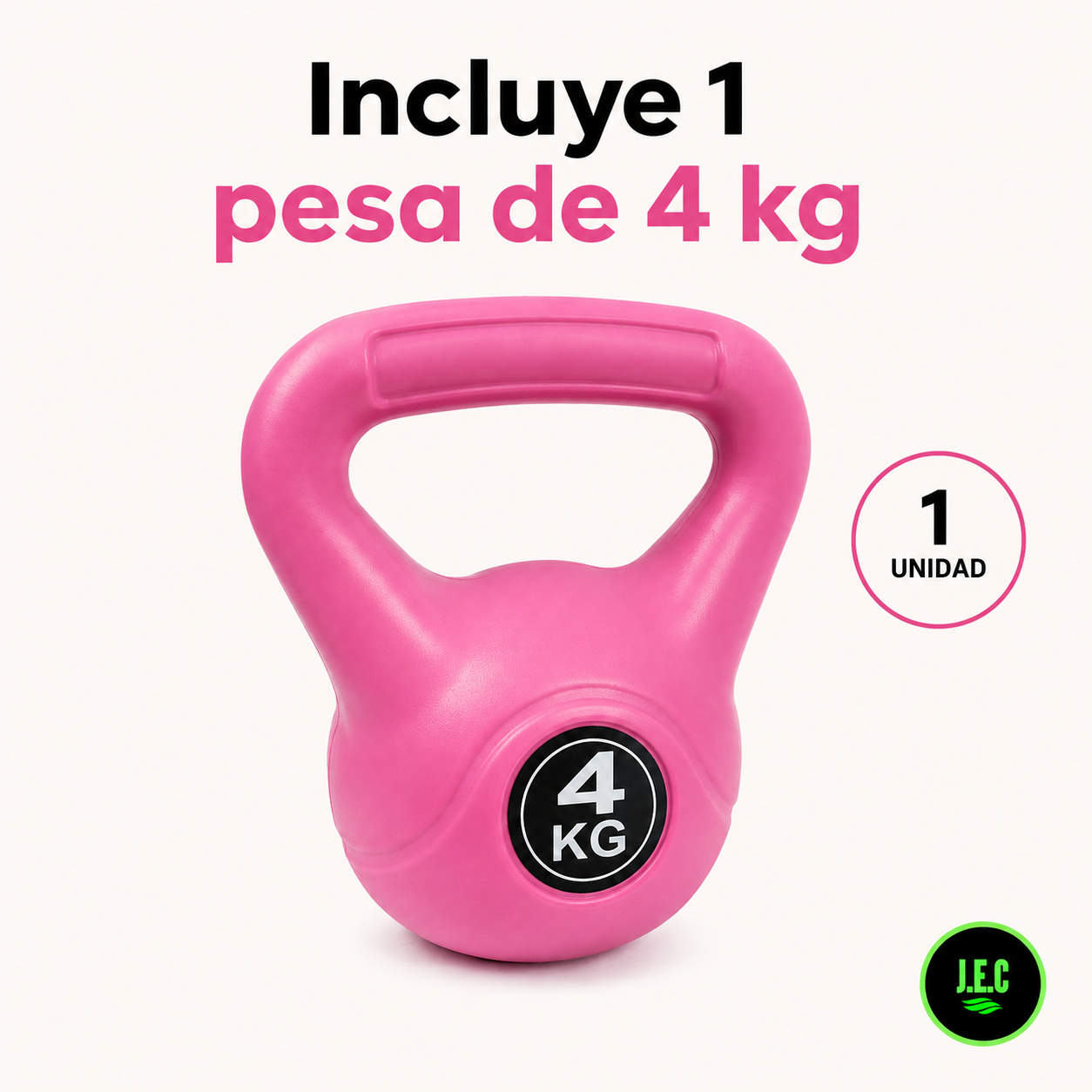 Pesa Rusa Kettlebell 4 Kg Rosada Entrenamiento Fitness-5