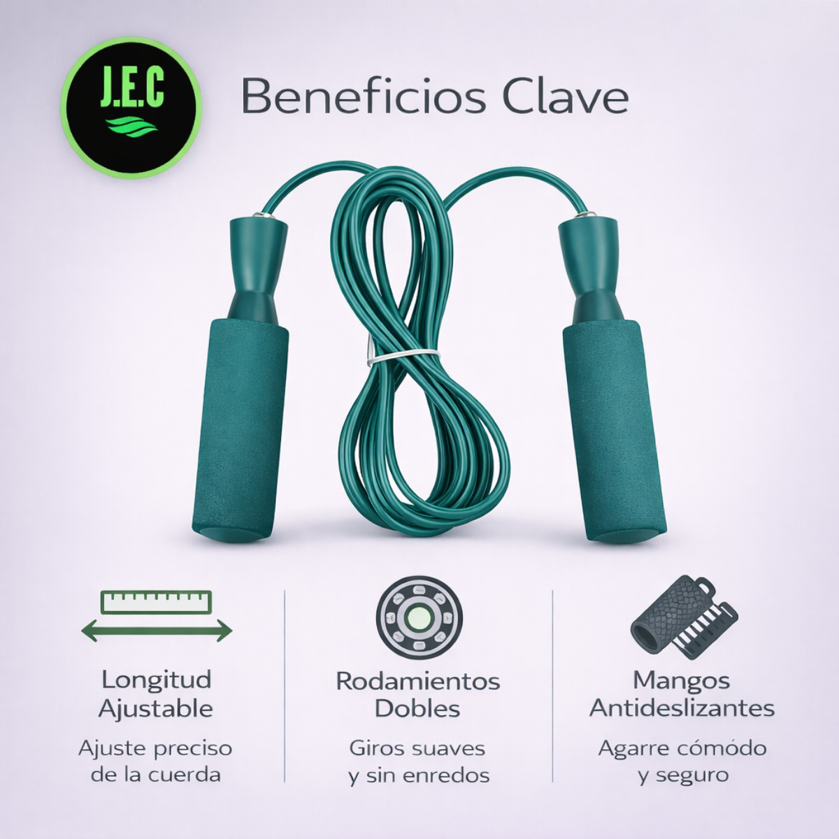 Cuerda Para Saltar Fitness Ajustable Con Rodamientos-2