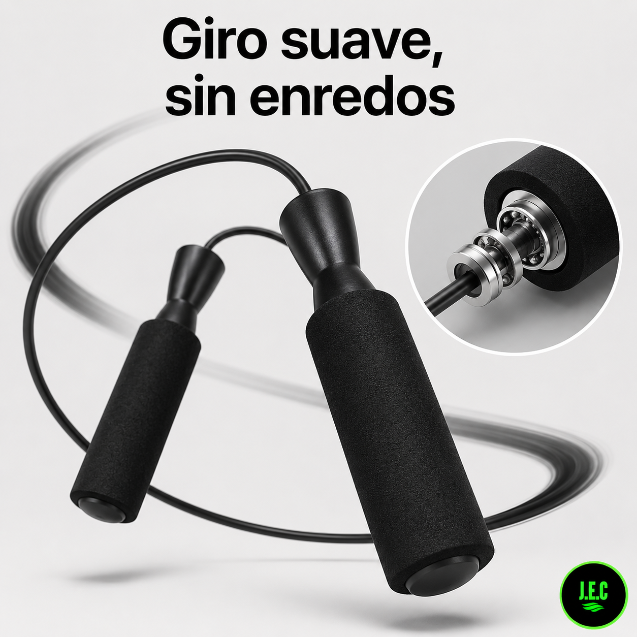 Cuerda para Saltar Fitness con Rodamientos, Resistente y Duradera-1