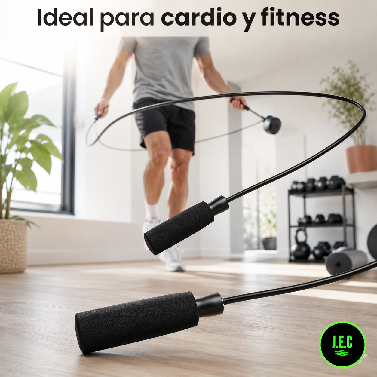 Cuerda para Saltar Fitness con Rodamientos, Resistente y Duradera-4