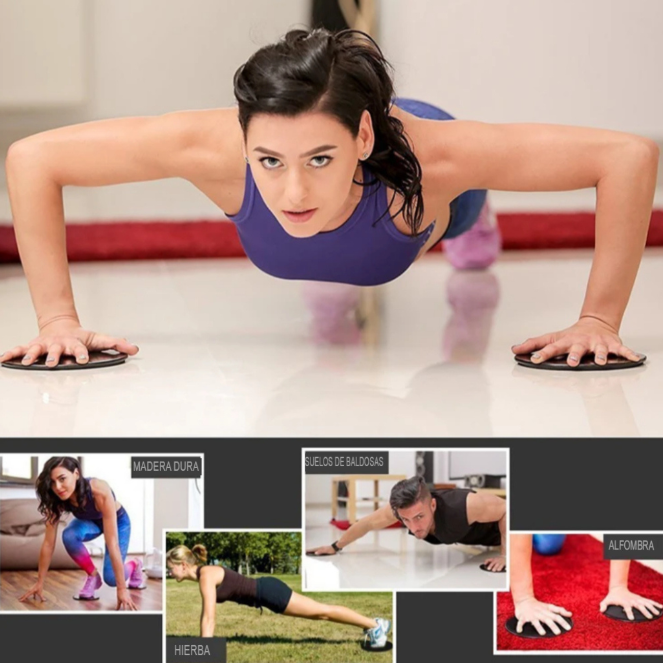 Par de Discos Deslizantes para Yoga Entrenamiento Abdominal -2