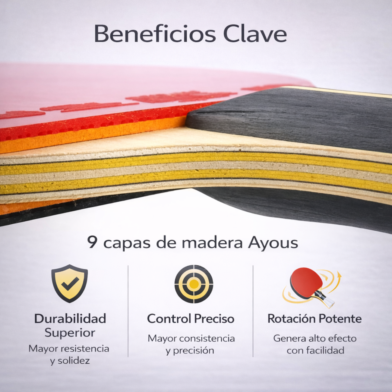 Paleta Profesional de Ping  Pong 7 star estuche impermeable -2