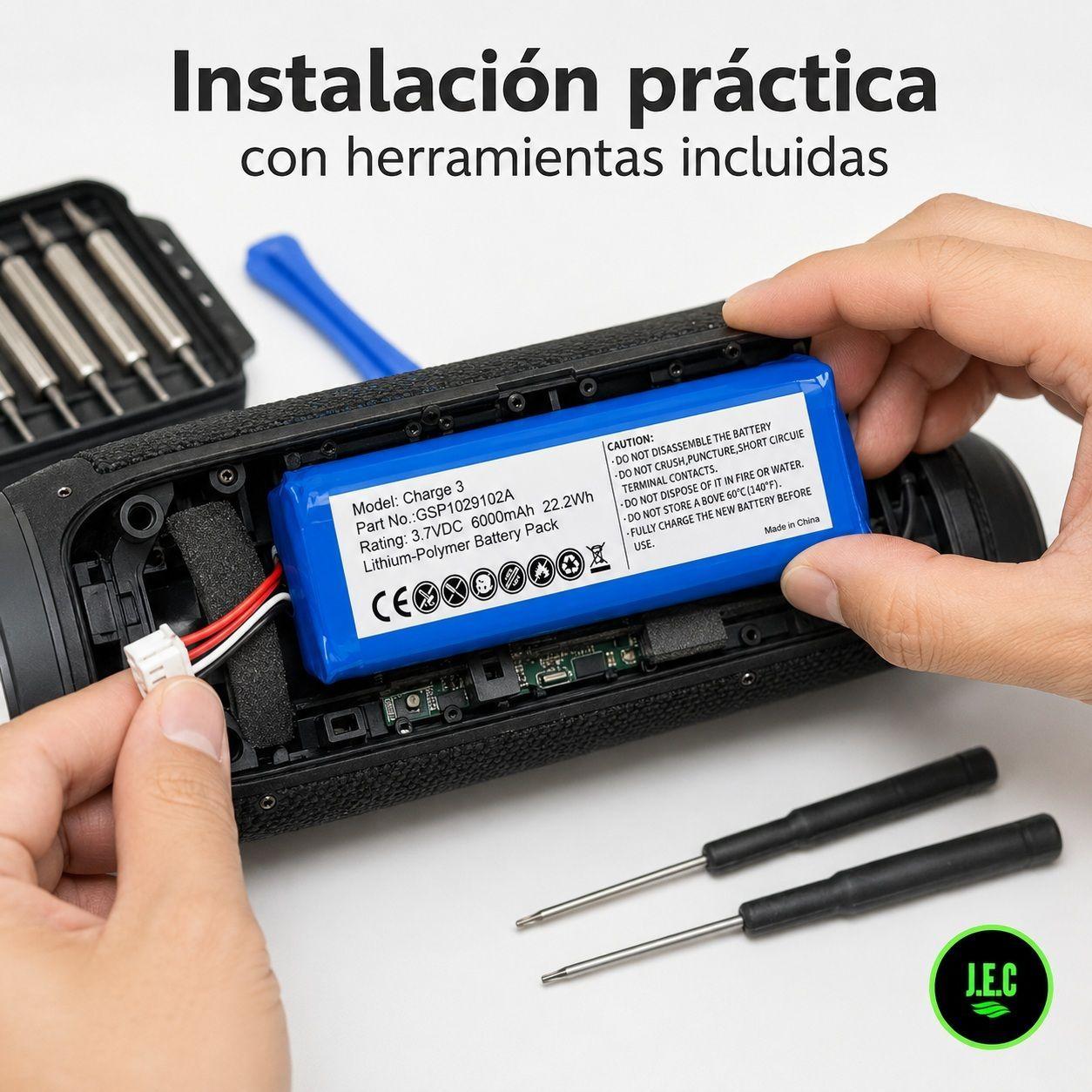 Batería de reemplazo para JBL Charge 3 + Kit de Herramienta -4