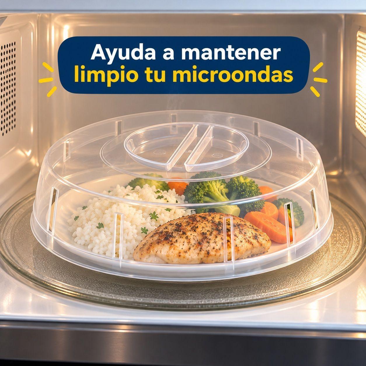 Tapa Microondas Antisalpicaduras Ventilada Transparente-2