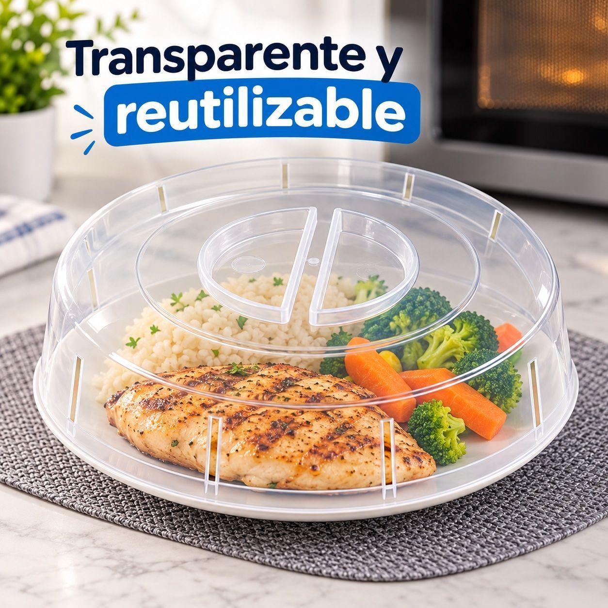 Tapa Microondas Antisalpicaduras Ventilada Transparente-4
