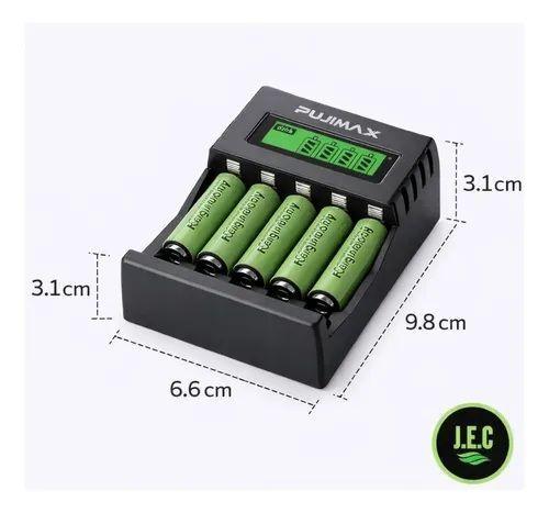 Cargador De Pilas Recargables 4 Ranuras R pido AA Y AAA-5