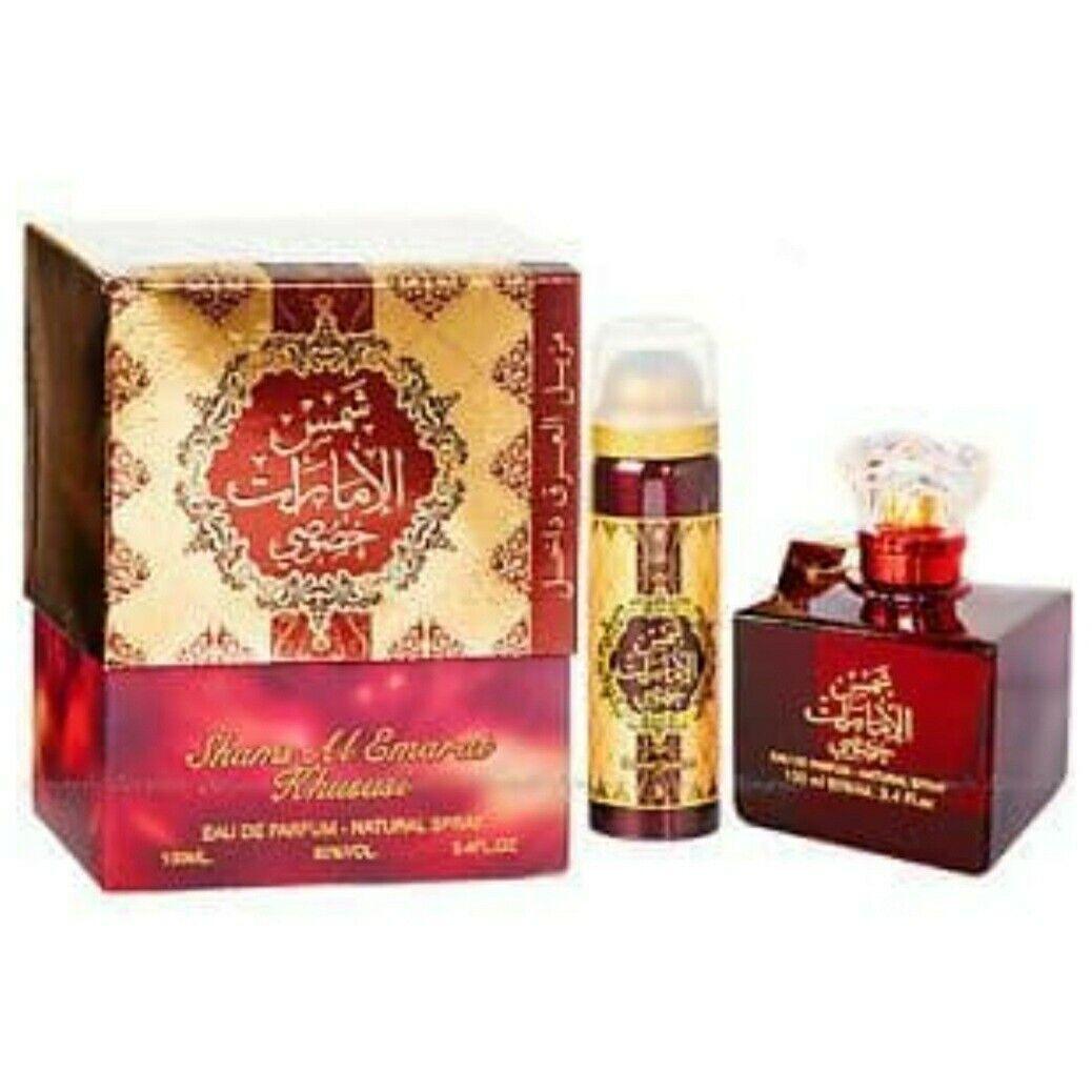 Perfume Shams Al Emarat Khususi Edp 100 Ml + Deo Spray 50 Ml Set-1