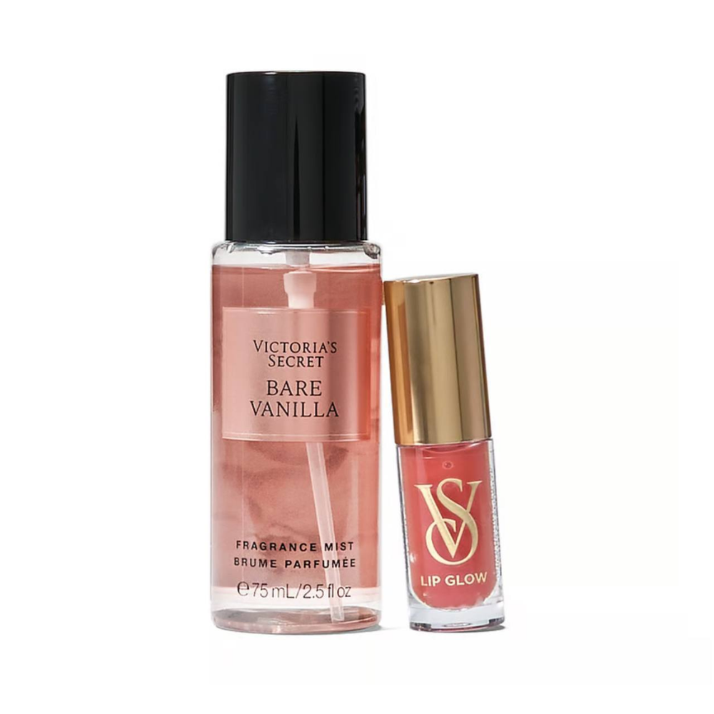 Victoria Secret Bare Vanilla 75 ml Body Mist + Lip Glow 3.2g Mujer-1