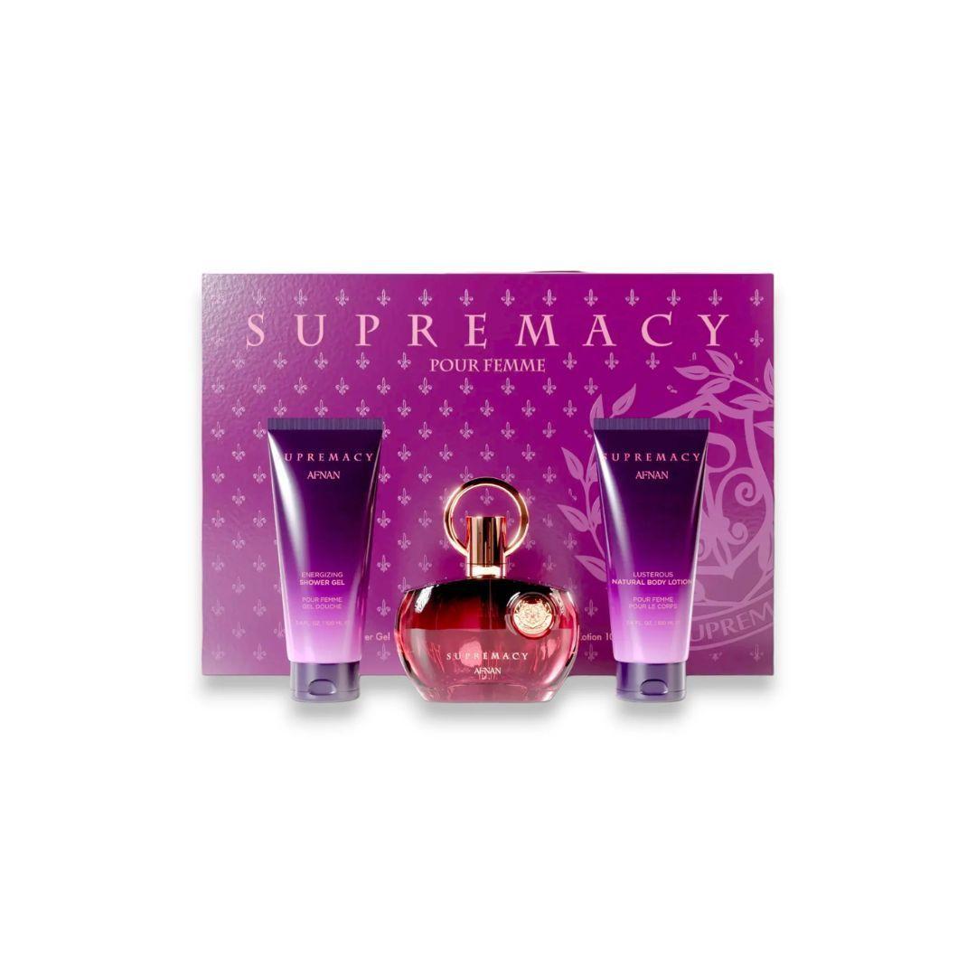 Perfume Afnan Supermacy Purple Pour Femme Edp 100ml Set 3pcs-0