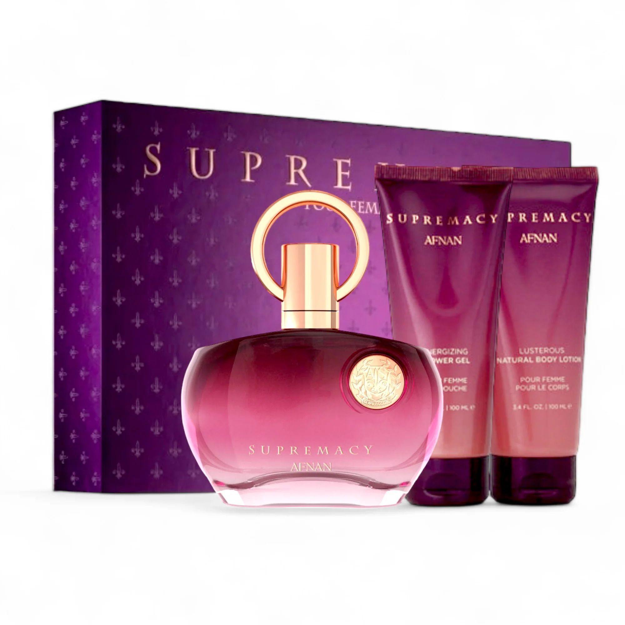 Perfume Afnan Supermacy Purple Pour Femme Edp 100ml Set 3pcs-1