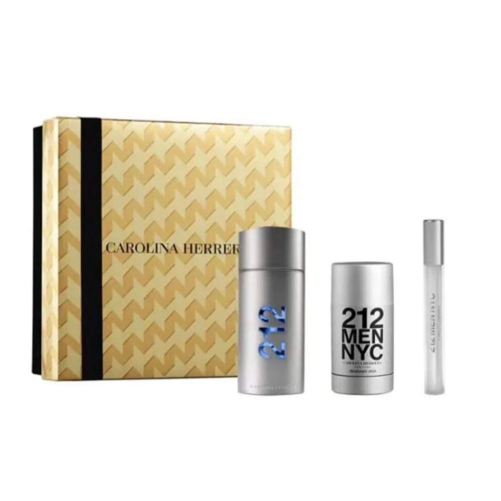 Carolina Herrera 212 Edt Estuche 100 Ml + 10 Ml + 75ml Deo Hombre-0