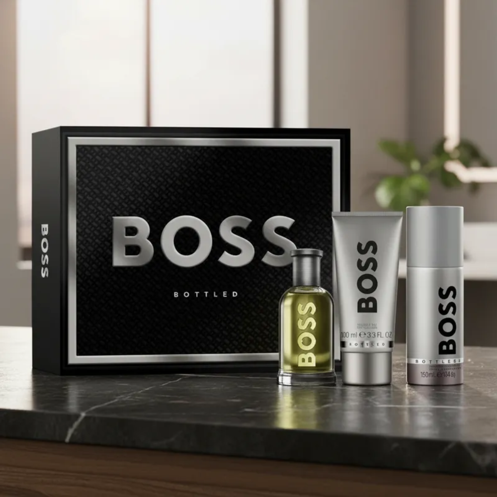 Boss Bottled Edt 100 Ml + Sg 100 Ml + Deo Spray 150 Ml Set-1