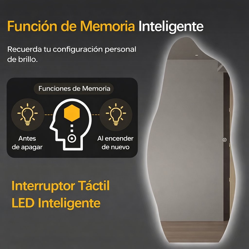 Espejo LED Cuerpo Entero 170x69 cm Luz Fr a C lida con Pedestal-2