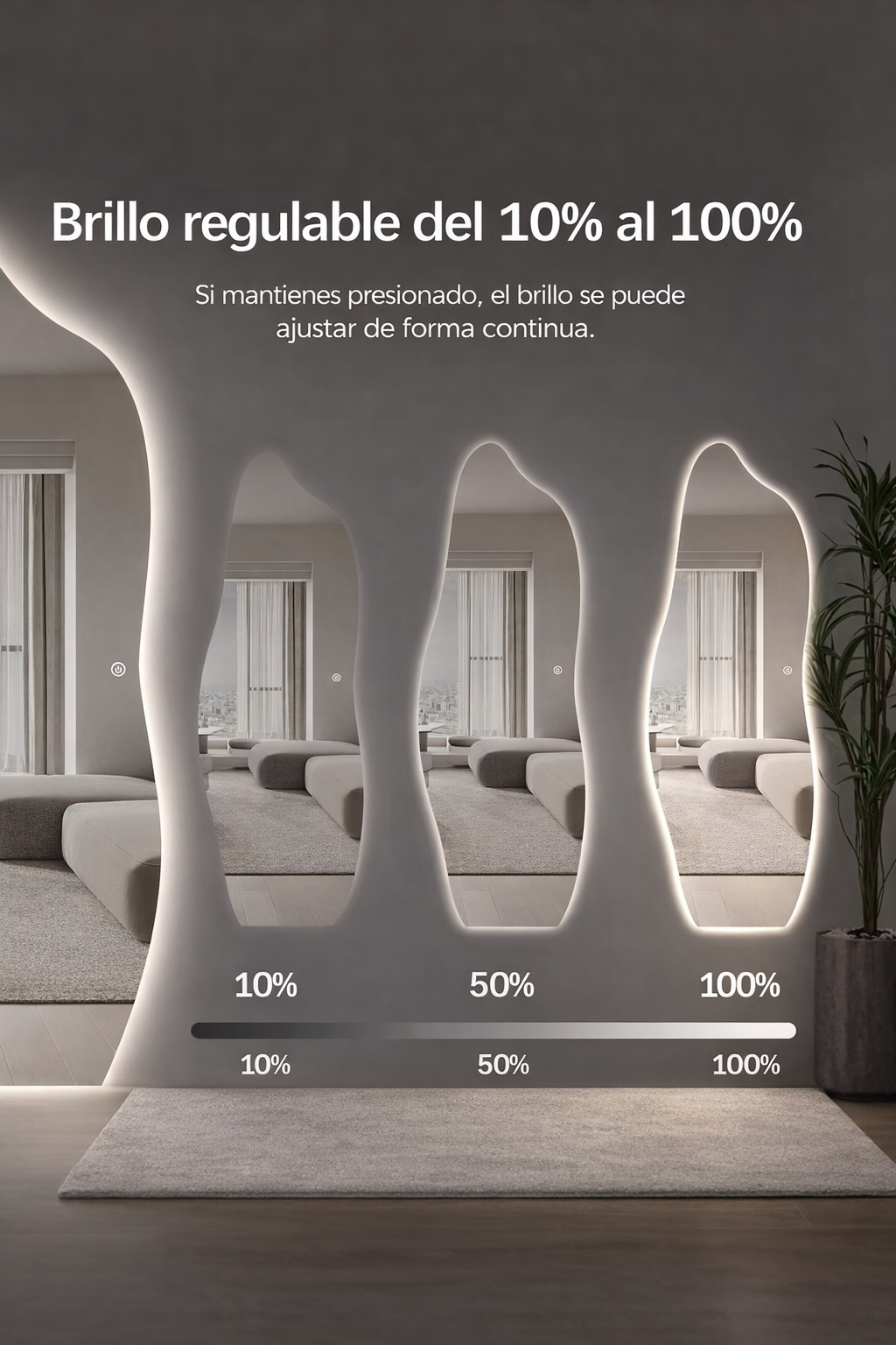 Espejo LED Cuerpo Entero 170x69 cm Luz Fr a C lida con Pedestal-3