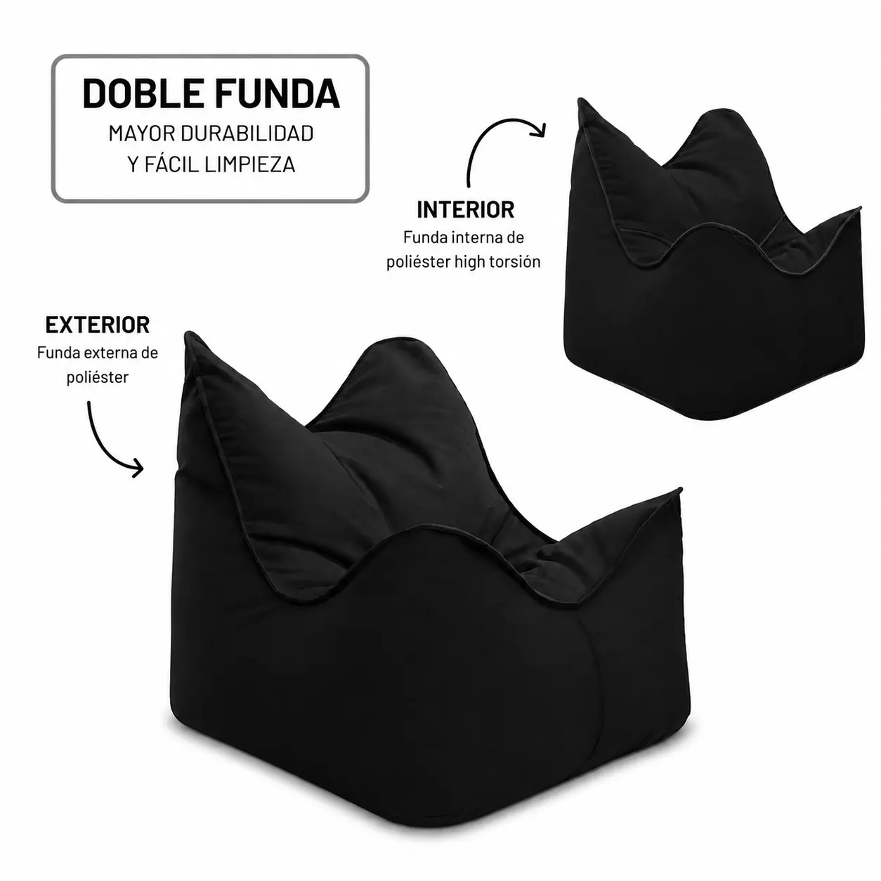 Puff Sill n Doble Funda con Relleno-2