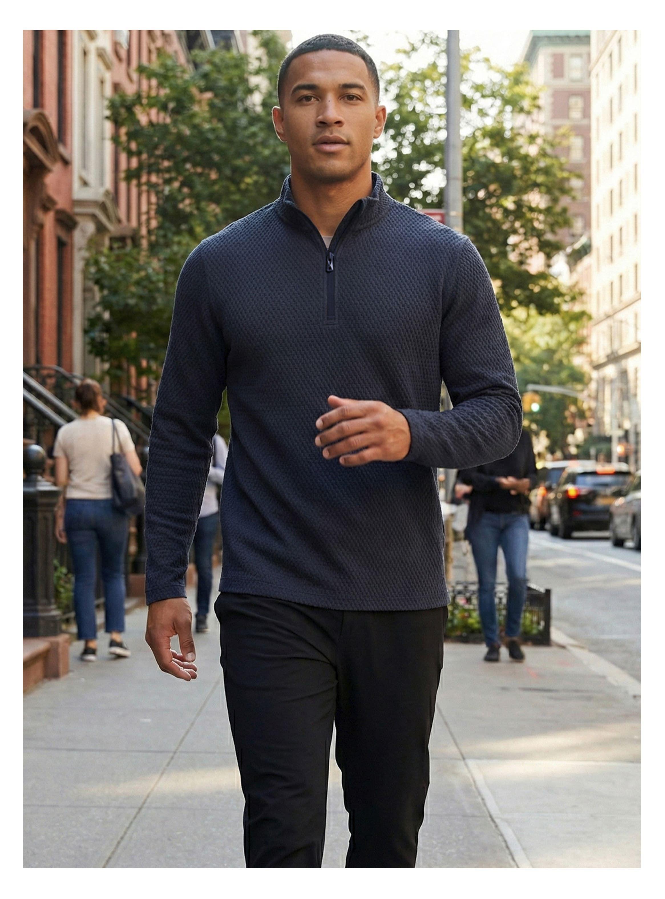 Polera Micropolar Panal Segunda Capa con Cierre Culpeo Pro Hombre-3