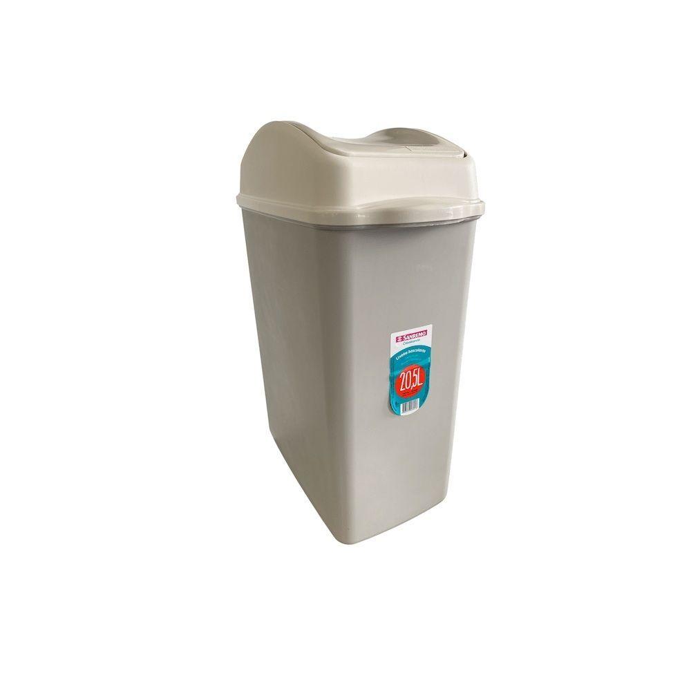 Basurero 20,5 lts Rectangular San Remo con Tapa Vaivén-0