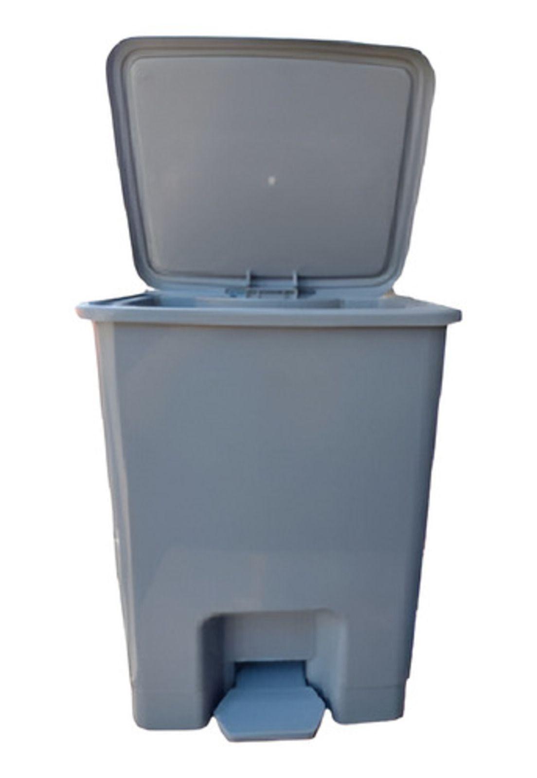 Basurero 15 lts Luster Gris con Tapa y Pedal-2