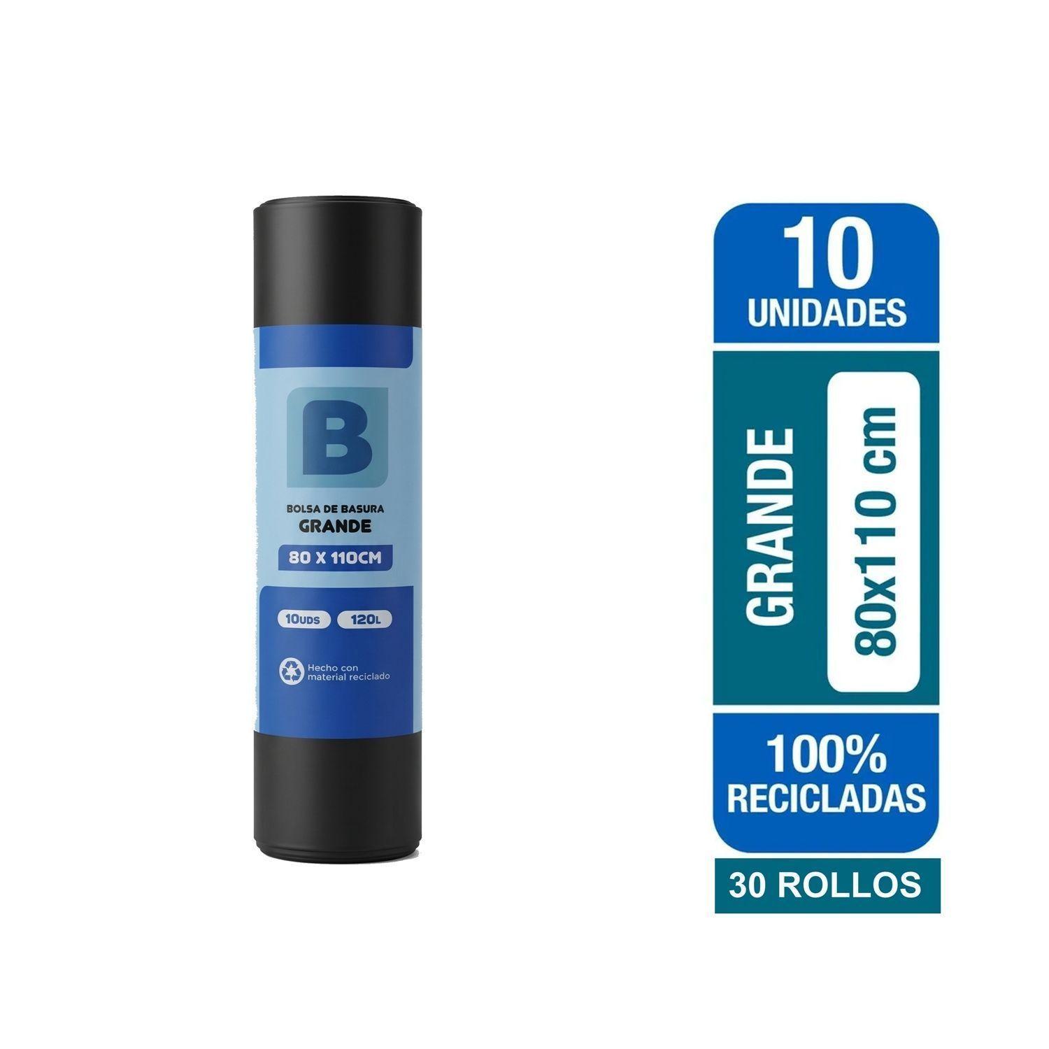 Pack x30 Bolsa Basura Agustín Negra Rollo 80x110 10 Unidades-0