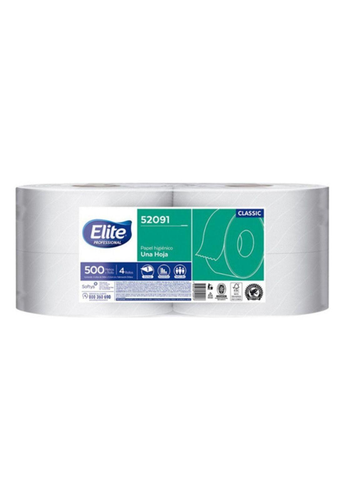 Papel Higienico Elite Jumbo Industrial 500 Metros 4 Rollos-1