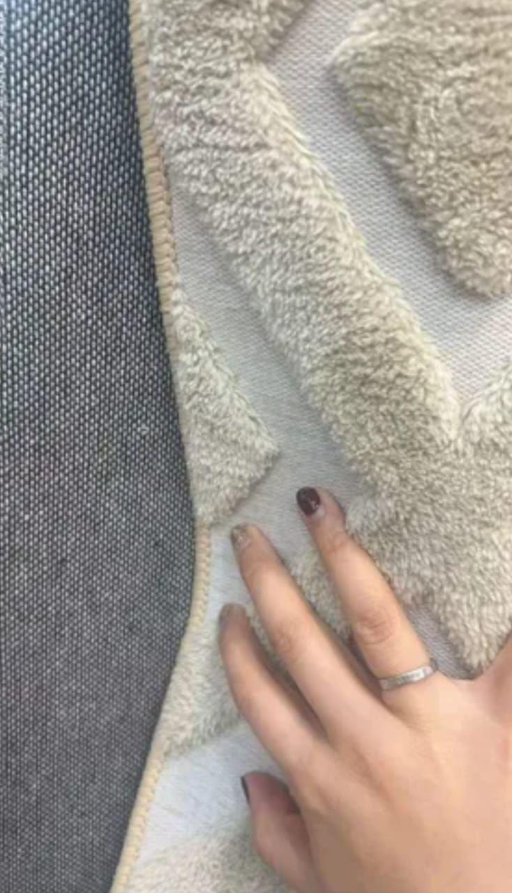 Alfombra Decorativa Jacquard de Diseño Moderno rectangulos beige 160x200-1