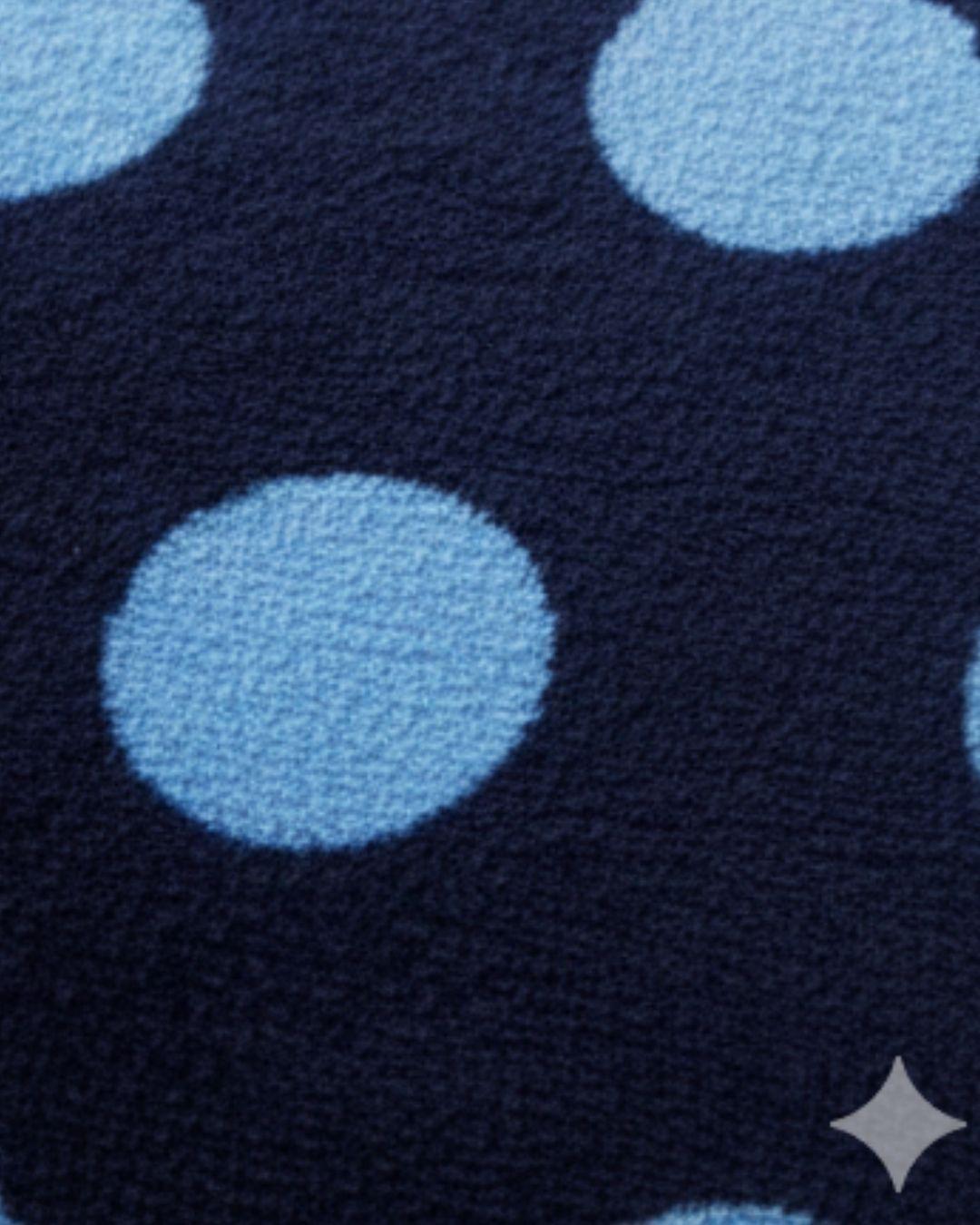 Cobertor Plush Con Chiporro 2 Plazas Extra Suave-Puntos Blue TF-4