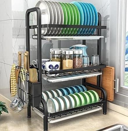 Escurridor de Platos Triple Nivel Premium - Máxima Capacidad y Ahorro de Espacio cm WM-2