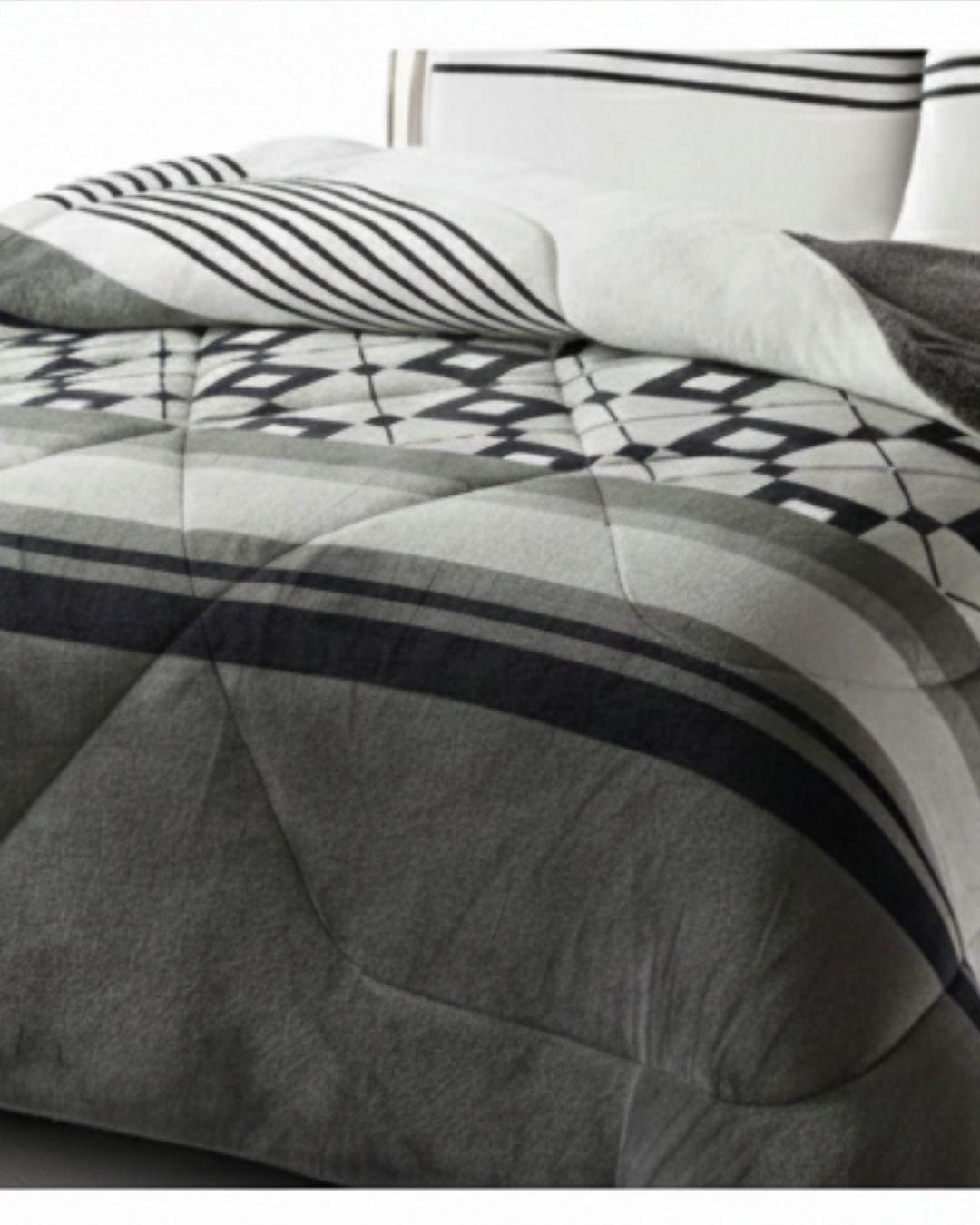 Cobertor Plush Con Chiporro 2 Plazas Extra Suave-Gris TF-3