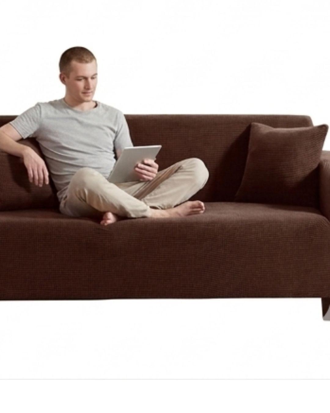 Funda Cubre Sillón 3 Cuerpos - Diseño Texturizado Cuadrillé RS.-3