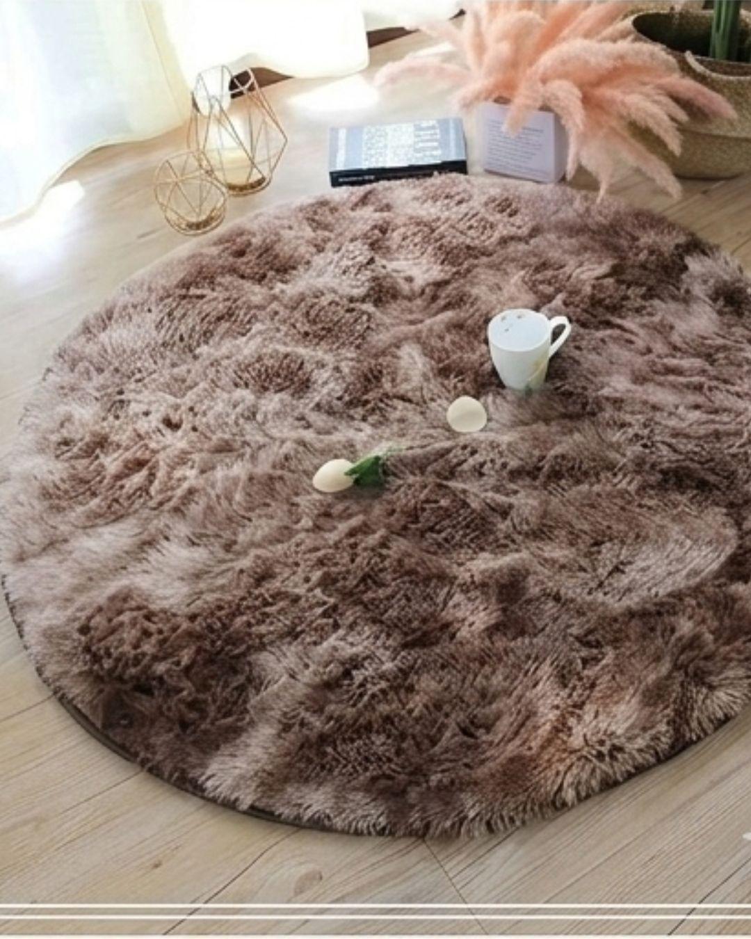 Alfombra Peluda Redonda 120 Cm Peluda Suave Premium Living-0