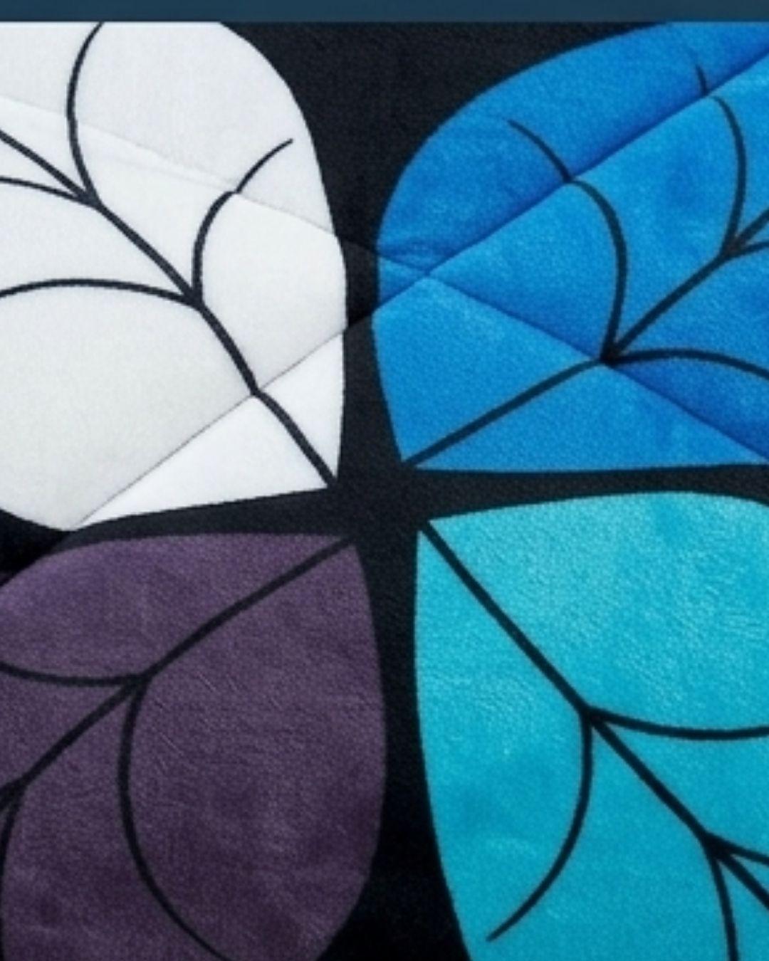 Cobertor Invierno estético 2 Plazas - Hojas Vibrantes Azul & Chiporro RS-2