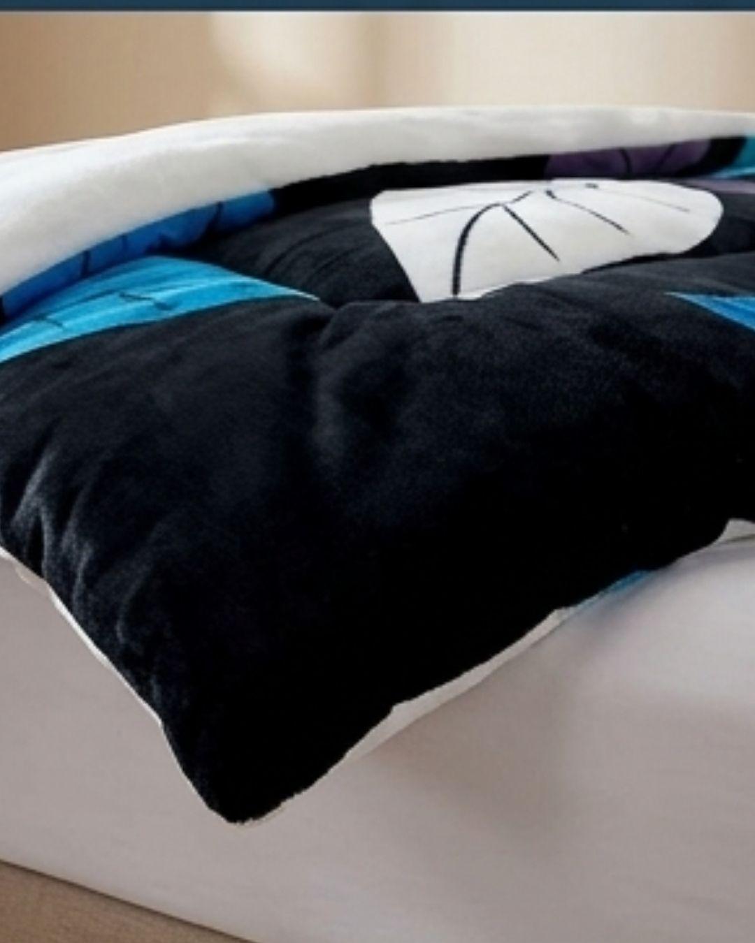 Cobertor Invierno estético 2 Plazas - Hojas Vibrantes Azul & Chiporro RS-4