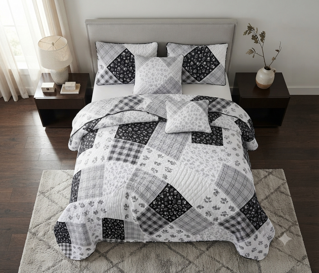 Cubrecama Quilt - Diseño Moderno. - 2 Plazas TF.-2