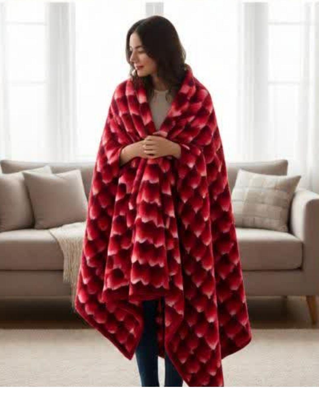 Cobertor de Invierno Premium - Diseño,Piel de Conejo Sintetica 2P TF-4