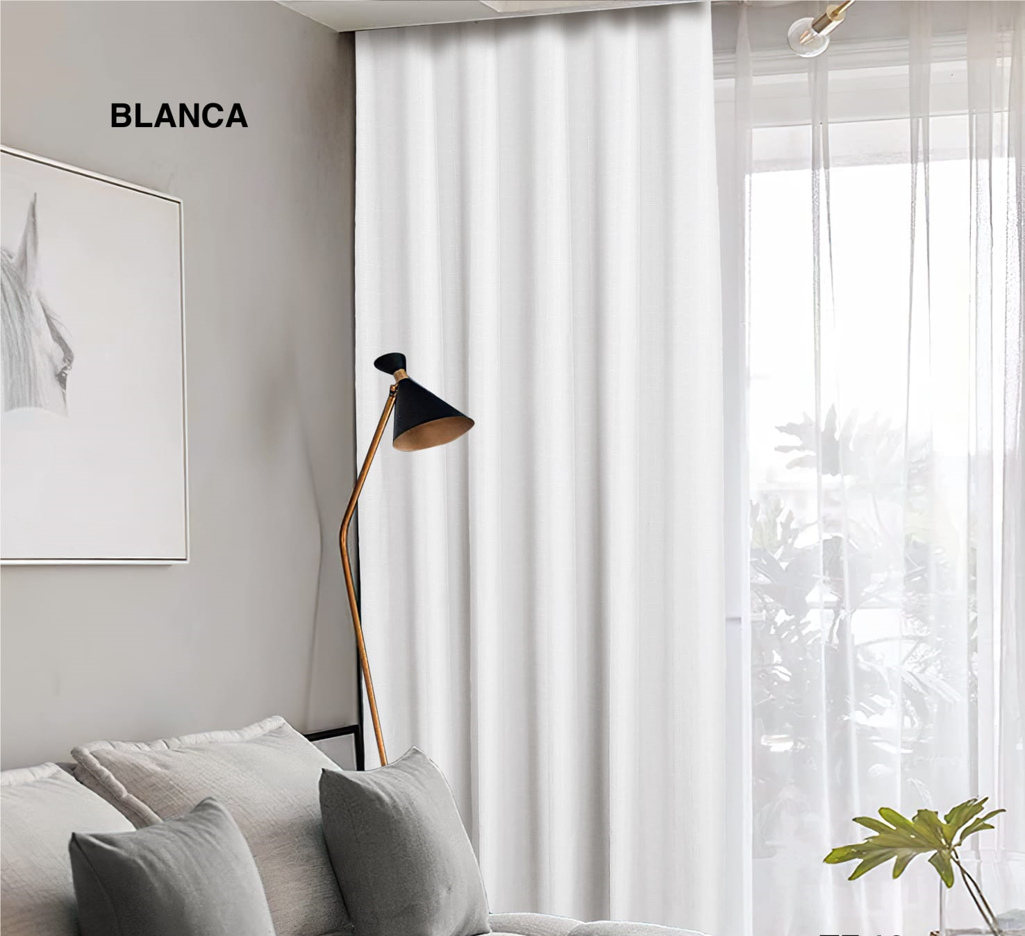 Cortinas Blackout Engomadas de calidad-Blanco-1