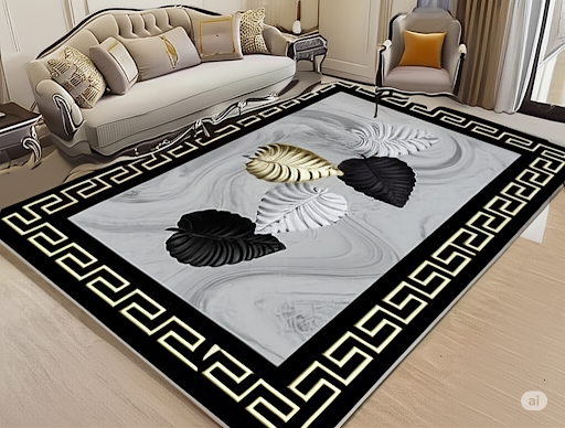 Alfombra de lujo moderna con Diseño De plumas-0