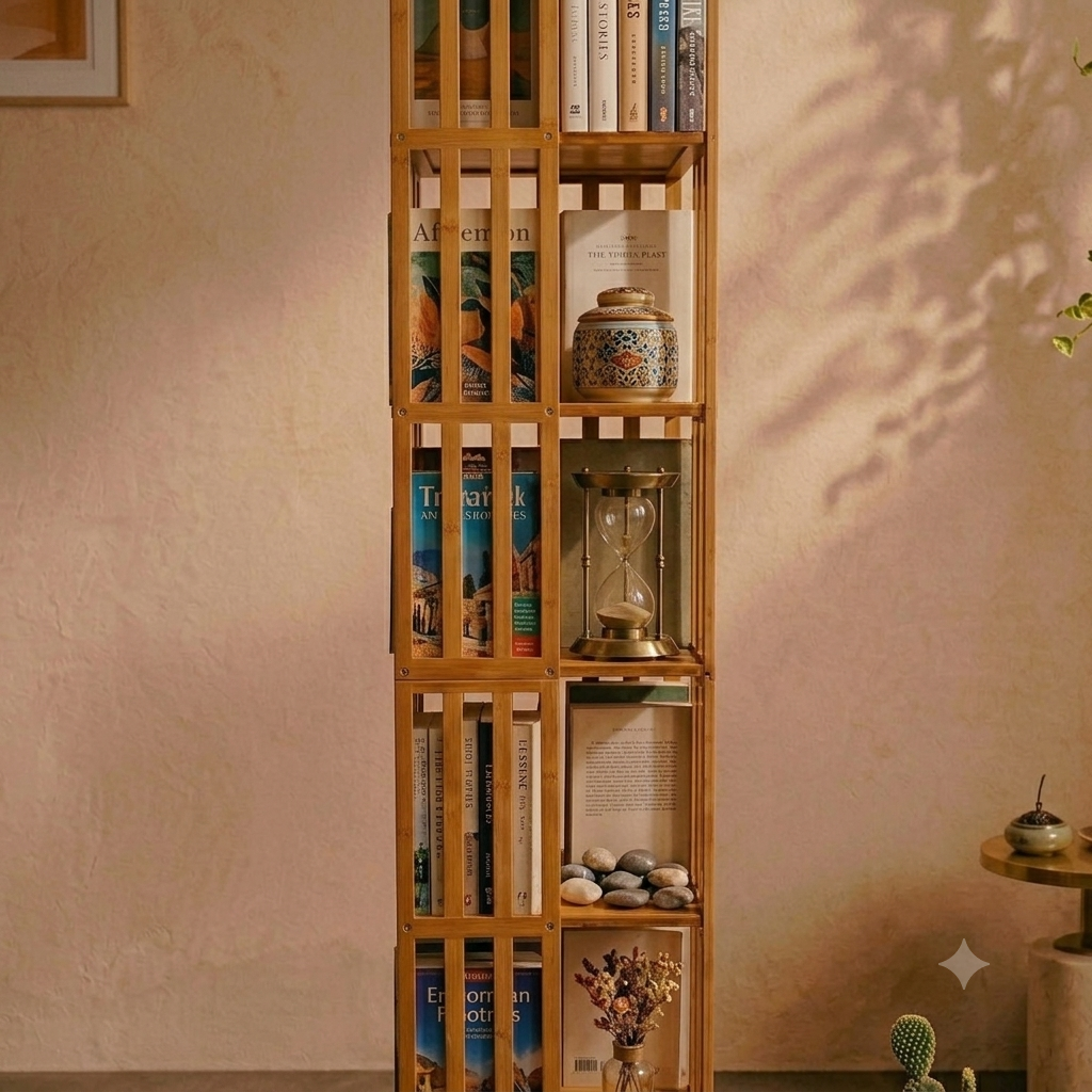 Estante Organizador Giratorio 360° de Bambú Natural – 7 Niveles TF-2