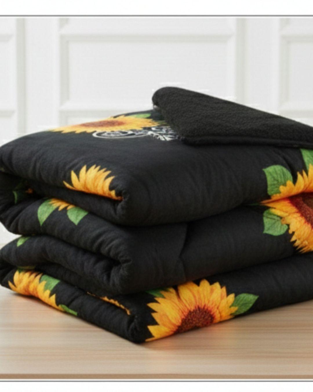 Cobertor Plush Con Chiporro 2 Plazas Extra Suave-Girasol TF-3