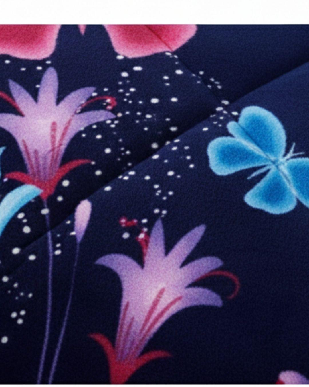 Cobertor Plush Con Chiporro 2 Plazas Extra Suave-Mariposas Neon TF-2