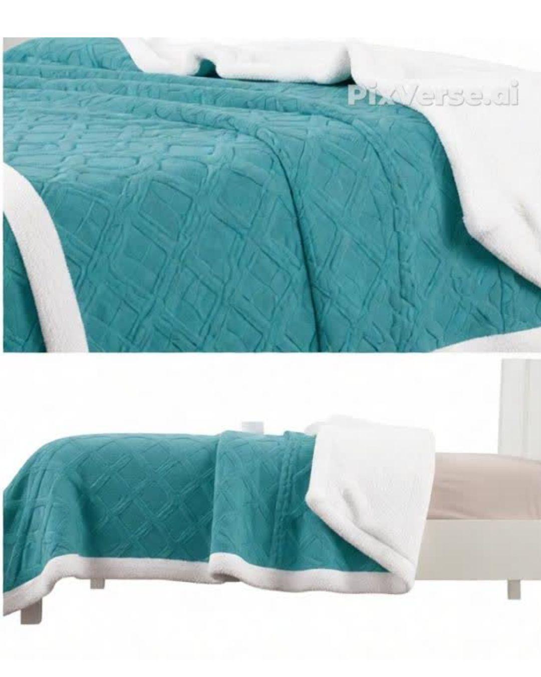 FRAZADA CON CHIPORRO TEXTURIZADA, DISEÑO TRENZADO 2.P-RS.-2