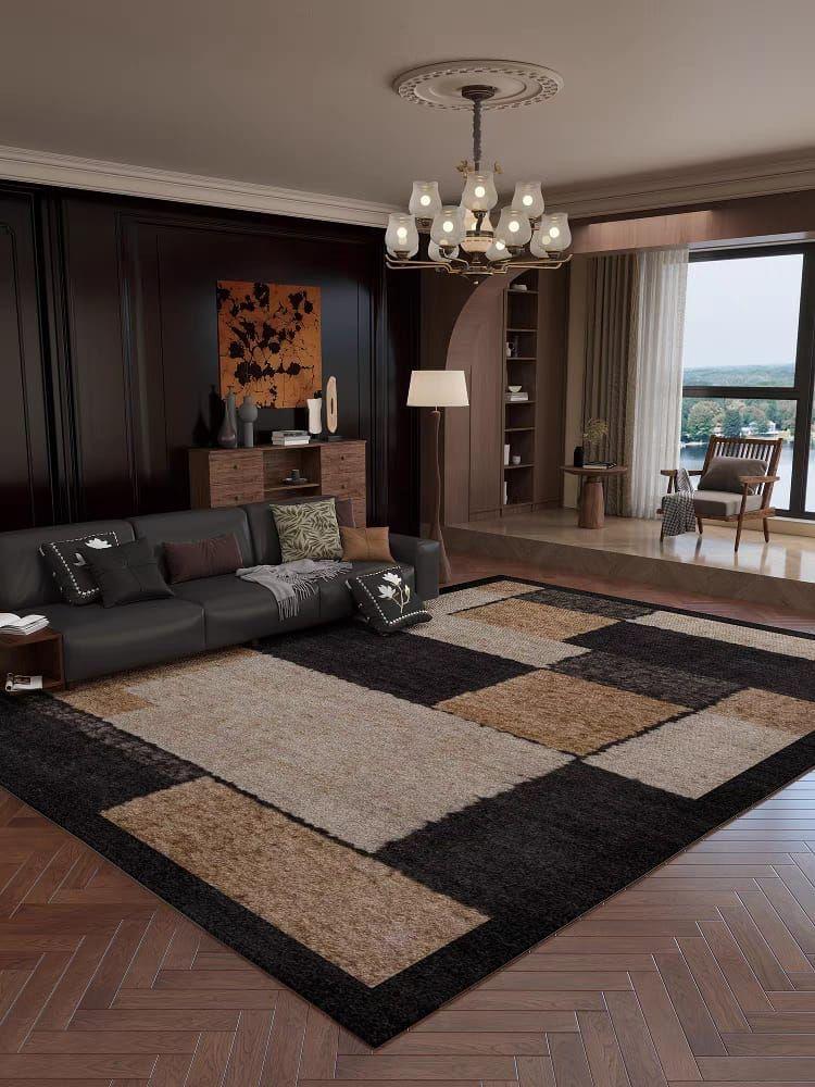 ALFOMBRA DISEÑO MODERNO 3D PARA TU LIVING-CUADROS NEUTROS CAFÉ 200X240-1