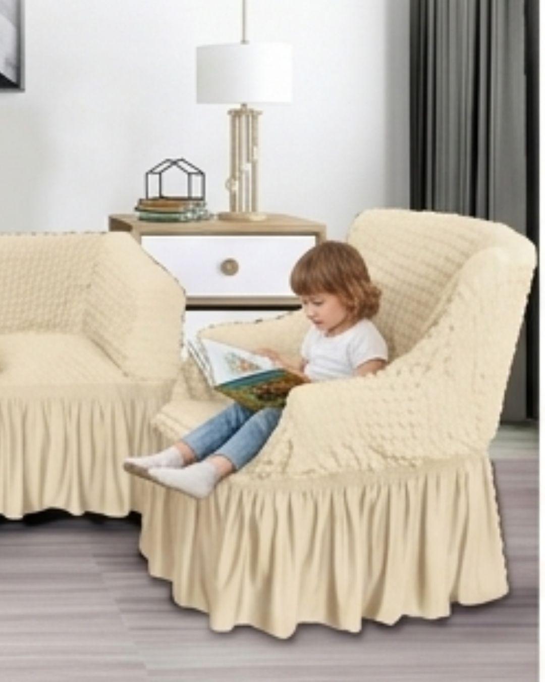 Cubre sillones turcos Elegante 3+1+1 CREMA- RS.-2