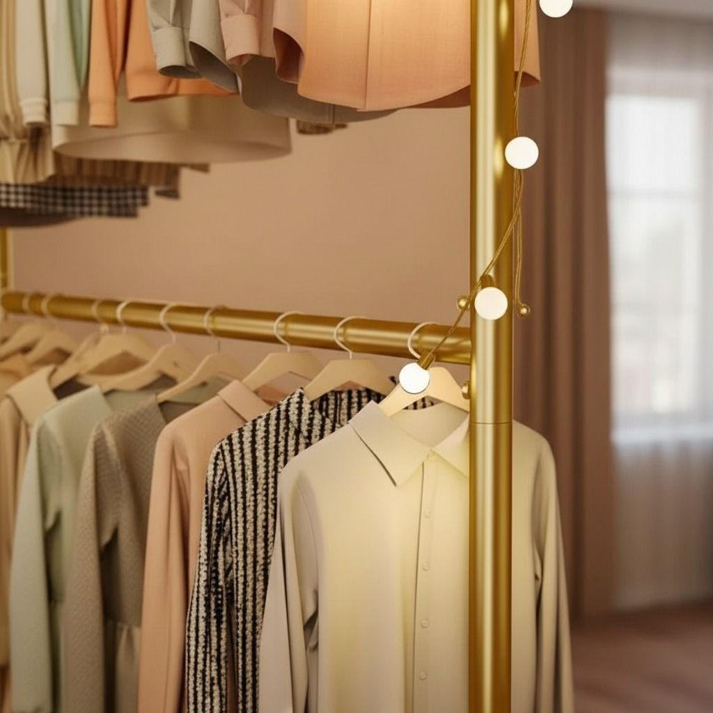 PERCHEROS DOBLE PISO SENCILLO  FIERRO CROMADO-WYM-3